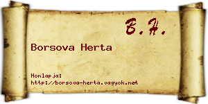Borsova Herta névjegykártya
